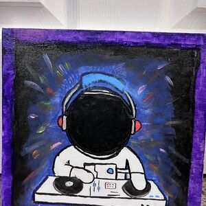 Abstract DJ Astronaut Canvas Art
